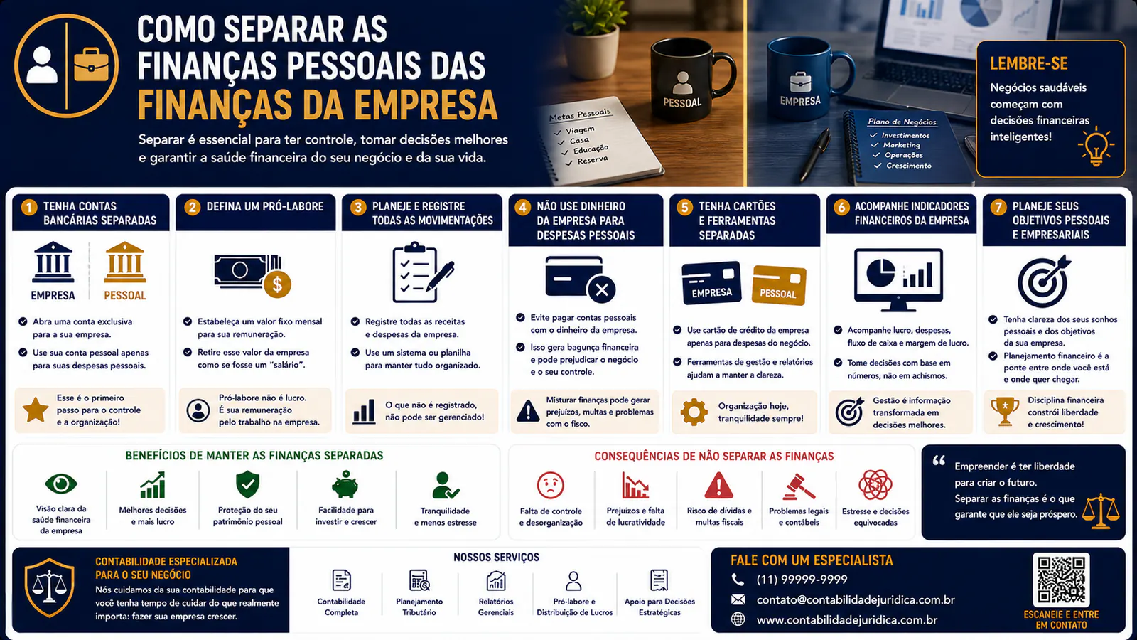 Como separar as finanças pessoais das finanças da empresa
