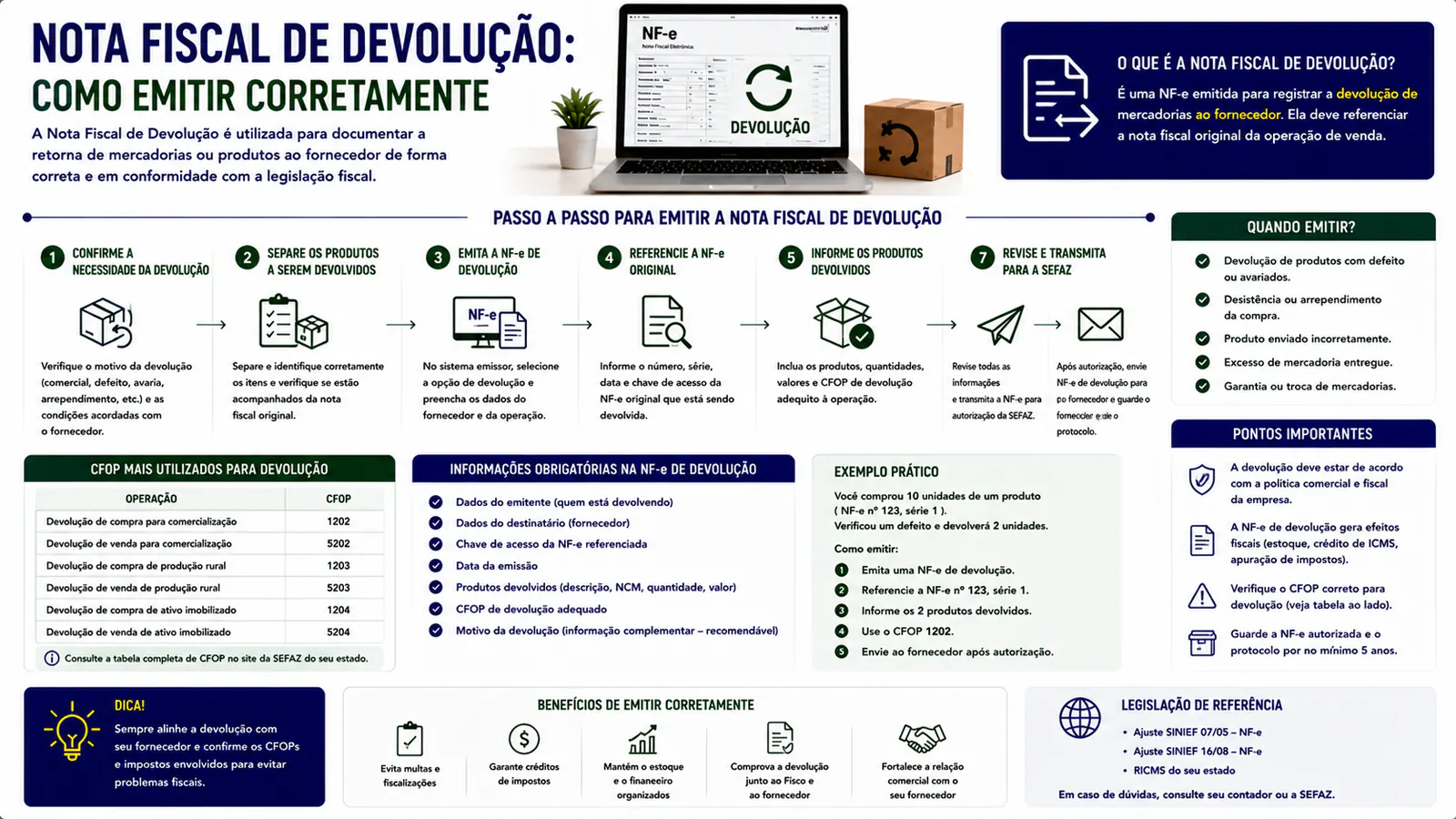 Nota fiscal de devolução: como emitir corretamente