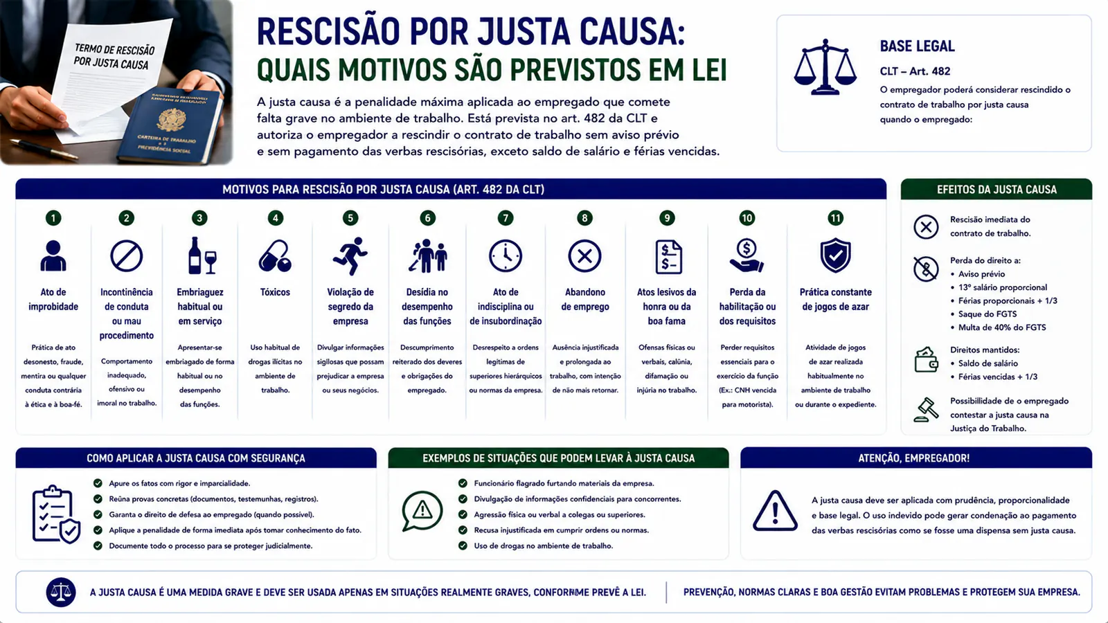 Rescisão por justa causa: quais motivos são previstos em lei